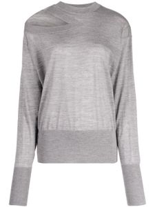 Stella McCartney pull en maille fine à découpes - Gris