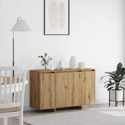 Dressoir artisanaal eikenkleurig 120 x 41 x 75 cm Bewerkt hout
