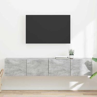 TV Wandkast 2 pcs Beton 60 x 31 x 29.5 cm Bewerkt hout