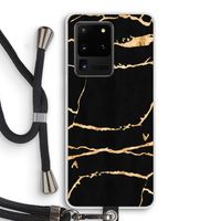 Gouden marmer: Samsung Galaxy S20 Ultra Transparant Hoesje met koord
