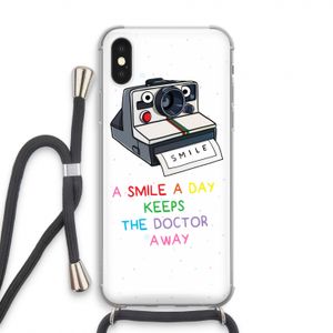 Smile: iPhone XS Transparant Hoesje met koord