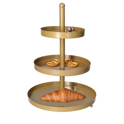Etagere - goud - metaal - 3-laags - 25 x 35 cm?- hapjes/high tea?- serveerschaal