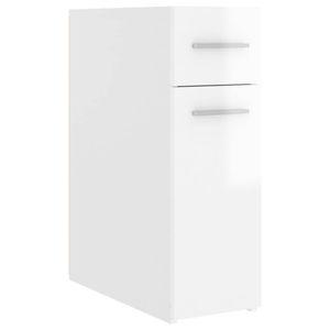 The Living Store Hoge kast Opbergkast - 20 x 45.5 x 60 cm - Hoogglans wit