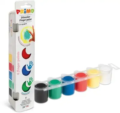 Primo - Vingerverf 6 Potjes (6x25 ml)
