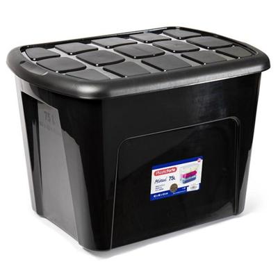 Plasticforte opberg kist met deksel - Box - 75 liter - 60 x 42 x 43 cm - kunststof - transparant