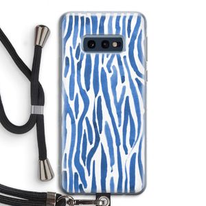 Blauwe nerven: Samsung Galaxy S10e Transparant Hoesje met koord