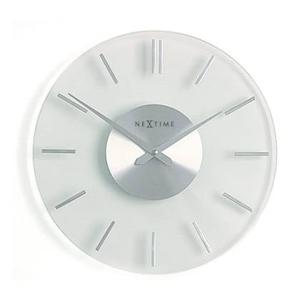 NeXtime - Wandklok- 31 cm- Glas|Aluminium- Transparant - &apos;Stripe&apos;