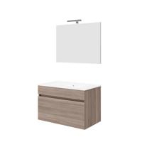 Badkamermeubelset Van Marcke RIVA Compleet Set 80 cm Rook Eik Met Spiegel Go by Van Marcke