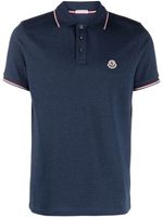 Moncler polo en coton à patch logo - Bleu - thumbnail