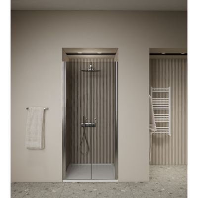 Douchedeur | 2 Pendeldeuren | Marip | 6mm | 120x190 cm | Mat Chroom
