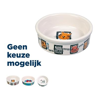 TRIXIE VOERBAK KAT KERAMIEK MET PRINT ASSORTI
