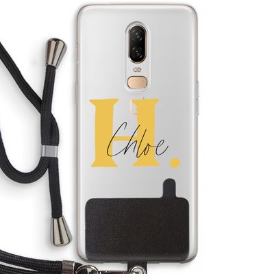 Amber Script: OnePlus 6 Transparant Hoesje met koord