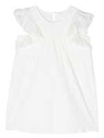 Chloé Kids robe en coton à coupe évasée - Blanc