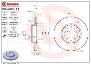 Remschijf BREMBO, Remschijftype: Binnen geventileerd, u.a. für Volvo