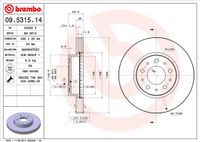 Remschijf BREMBO, Remschijftype: Binnen geventileerd, u.a. für Volvo - thumbnail