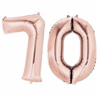 70 jaar versiering cijfer ballon rose goud