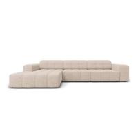 Cosmopolitan Design Chicago Hoekbank met Chaise Longue Links - Chenille - Lichtbeige