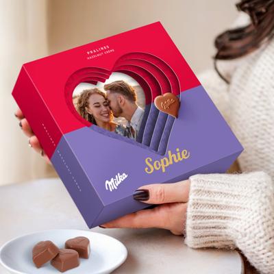 Milka hartjes in gepersonaliseerde 3D doos