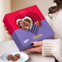 Milka hartjes in gepersonaliseerde 3D doos