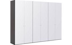 Goossens Kledingkast Easy Storage Ddk, Kledingkast 304 cm breed, 220 cm hoog, 6x glas draaideur