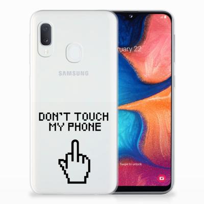 Samsung Galaxy A20e Silicone-hoesje Finger Don't Touch My Phone Samsung Galaxy A20e Silicone-hoesje Finger Don't Touch My Phone