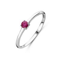 925 Zilveren Ring Juli Robijn Geboortesteen 3mm