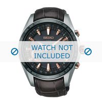 Seiko horlogeband 8X22-0AB0-SSE095J1 Leder Bruin 22mm + bruin stiksel - thumbnail