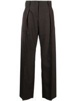 Ferragamo pantalon en laine à coupe ample - Marron
