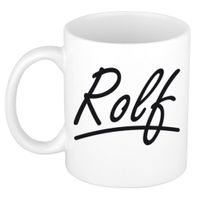 Naam cadeau mok / beker Rolf met sierlijke letters 300 ml - thumbnail