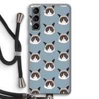 It's a Purrr Case: Samsung Galaxy S21 Transparant Hoesje met koord
