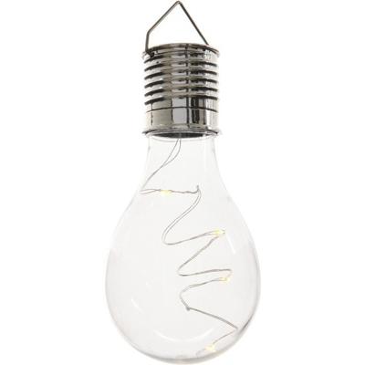 Solar hanglamp bol/peertje - 15x - transparant - kunststof - 14 cm