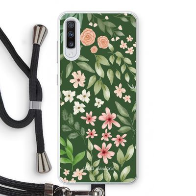 Botanical green sweet flower heaven: Samsung Galaxy A70 Transparant Hoesje met koord