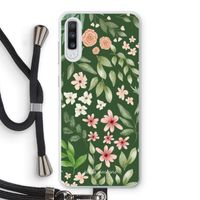 Botanical green sweet flower heaven: Samsung Galaxy A70 Transparant Hoesje met koord