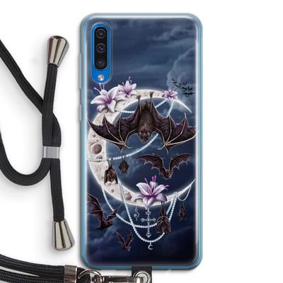 Vleermuizen Maan: Samsung Galaxy A50 Transparant Hoesje met koord
