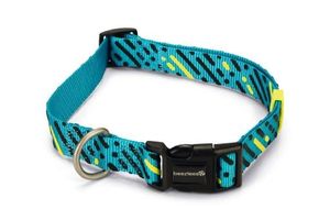 Beeztees memphis - halsband hond - nylon - licht blauw - 48-70cmx25mm