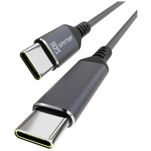 Smrter USB-C-kabel USB 2.0 USB-C stekker, USB-C stekker 0.4 m Antraciet Met OTG-functie, Rond, Stoffen mantel SMRTER_SPEEDY100_S_AT