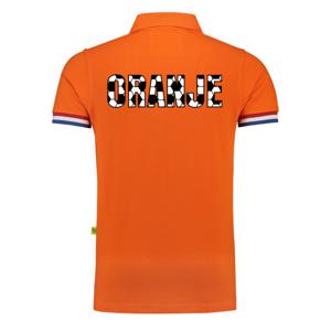 Bellatio Decorations Oranje supporter polo heren - voetbalpatroon - oranje - EK/voetbal - Nederland 2XL  -