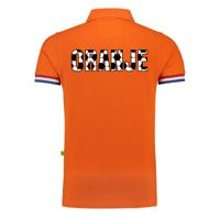 Bellatio Decorations Oranje supporter polo heren - voetbalpatroon - oranje - EK/voetbal - Nederland 2XL  -