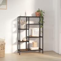 Boekenkast 80x30x120 cm staal en bewerkt hout