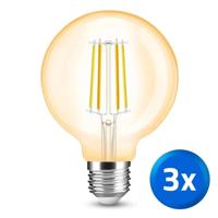Slimme filament led lamp - dual white 7w e27 fitting - g95 model colored - voordeelset van 3