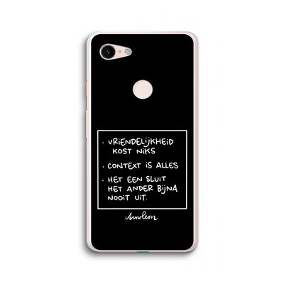 Mijn Motto's: Google Pixel 3 XL Transparant Hoesje