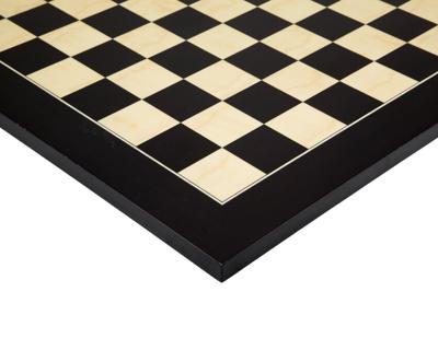 45 cm Gelakt Zwart Anegre Luxe Schaakbord