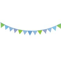 Goki katoenen vlaggenlijn blauw/groen