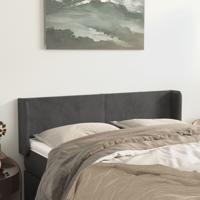 Hoofdbord met randen 147x16x78/88 cm fluweel donkergrijs