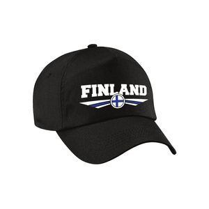 Finland landen pet / baseball cap zwart kinderen