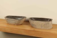 Wasbakken riviersteen set RL060303AB, 51x28x15 cm