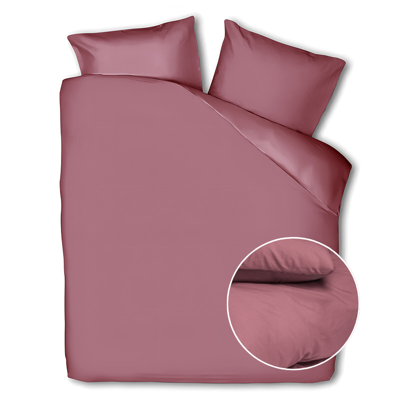 Dekbedovertrek Percale Katoen Uni Effen 200x200 Cm Oud Roze Dreamhouse - Dekbed-Discounter.nl