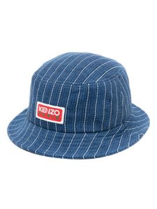 Kenzo bob en jean à patch logo - Bleu