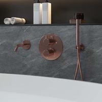 Saniclear Copper inbouw badkraan rond geborsteld koper - thumbnail