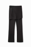 Rechte broek met rok - BLACK - M